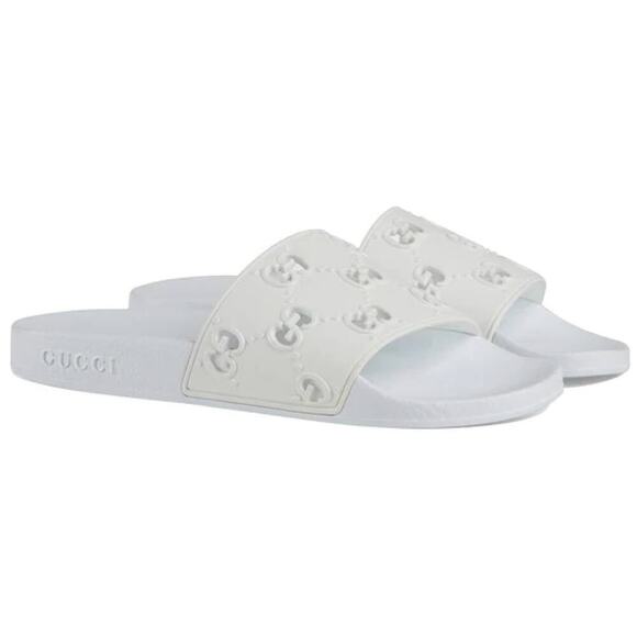 NIB Gucci GG slides Rubber White Size 37 Casual - Picture 5 of 9
